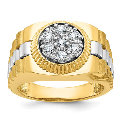 14k Two-tone Gold Men's 1/2 carat Diamond Complete Ring