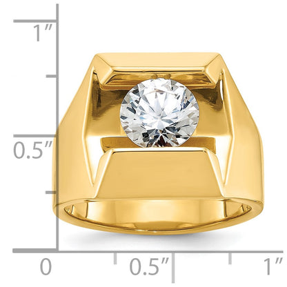 14k Yellow Gold Men's Polished and Satin Diamond Ring Mounting