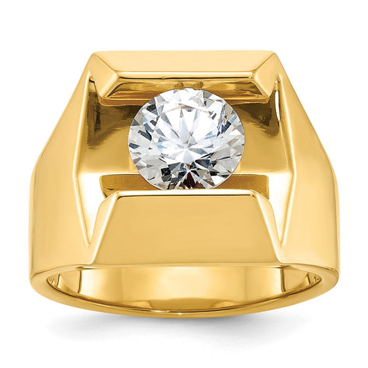 14k Yellow Gold Men's Polished and Satin Diamond Ring Mounting