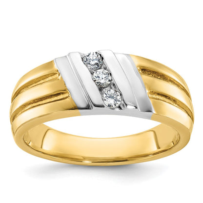 14k Two-tone Gold Men's Diamond Ring Mounting