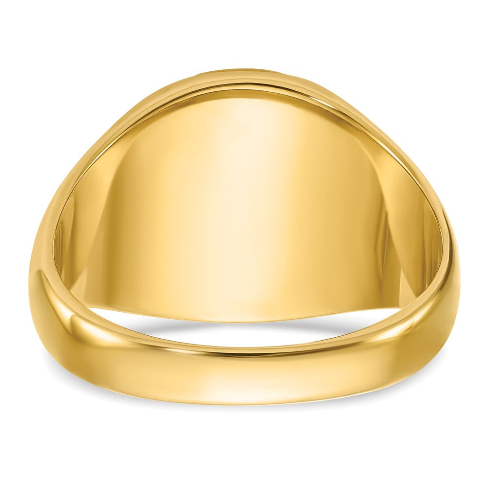 14k Yellow Gold Men's Polished and Textured Blue Lodge Master Masonic Ring Mounting