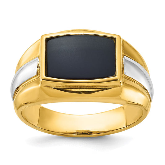 14k Two-tone Gold Men's Onyx Ring Mounting