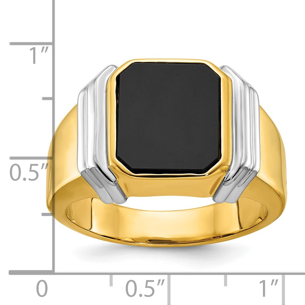 14k Two-tone Gold Men's Onyx Ring Mounting
