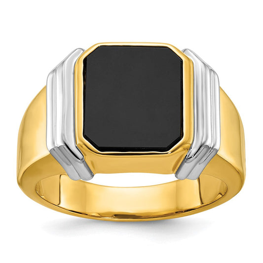 14k Two-tone Gold Men's Onyx Ring Mounting