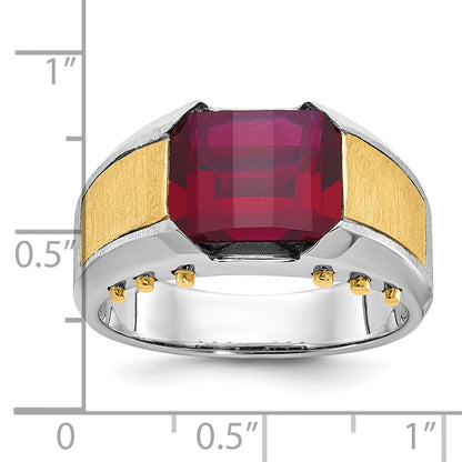14k Two-tone Gold Men's Gemstone and Diamond Ring Mounting