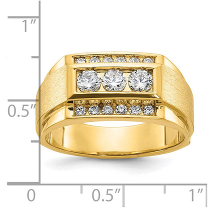 14k Yellow Gold Men's Polished and Satin Diamond Ring Mounting