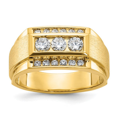 14k Yellow Gold Men's Polished and Satin Diamond Ring Mounting