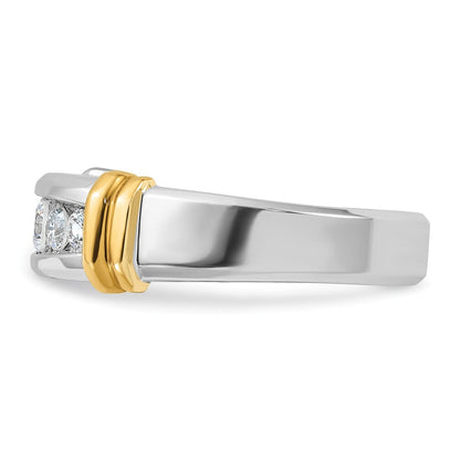 14k Two-tone Gold Men's 1/2 carat Diamond Complete Ring