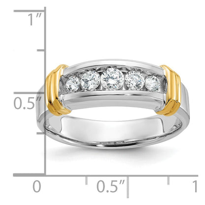 14k Two-tone Gold Men's 1/2 carat Diamond Complete Ring