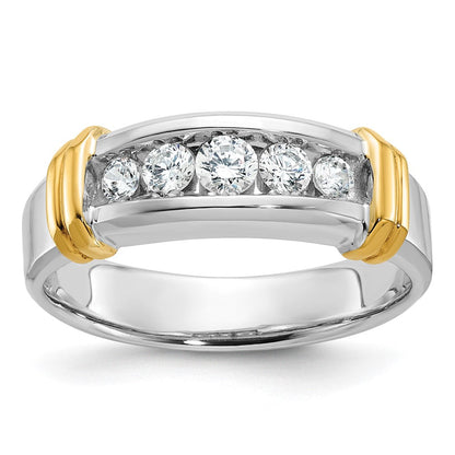 14k Two-tone Gold Men's 1/2 carat Diamond Complete Ring