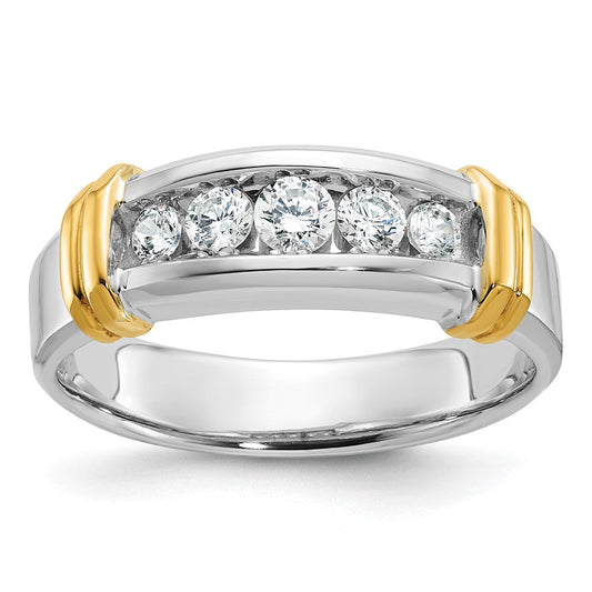 14k Two-tone Gold Men's 1/2 carat Diamond Complete Ring
