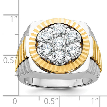 14k Two-tone Gold Men's Diamond Ring Mounting
