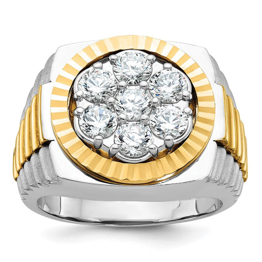 14k Two-tone Gold Men's Diamond Ring Mounting