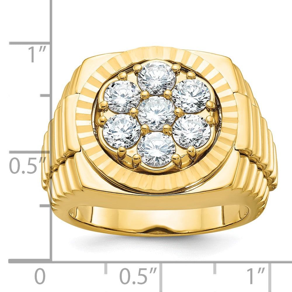 14k Yellow Gold Men's Polished and Satin Diamond Ring Mounting