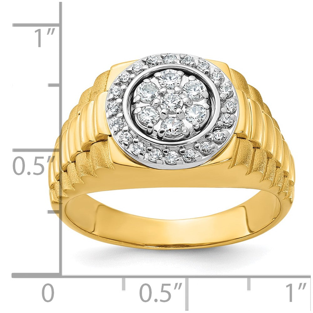 14k Two-tone Gold Men's 1/2 carat Diamond Complete Ring