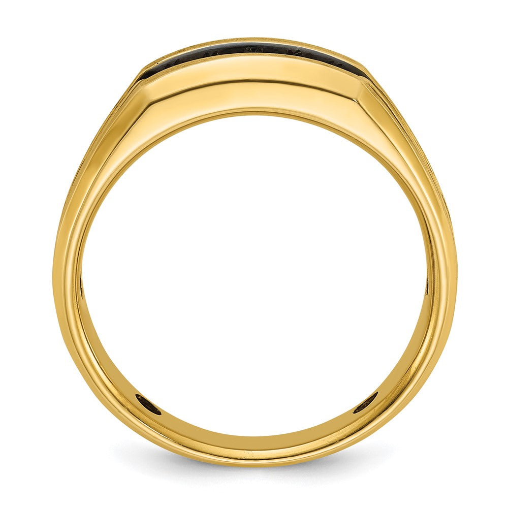 14k Yellow Gold Men's Polished and Satin Diamond Ring Mounting