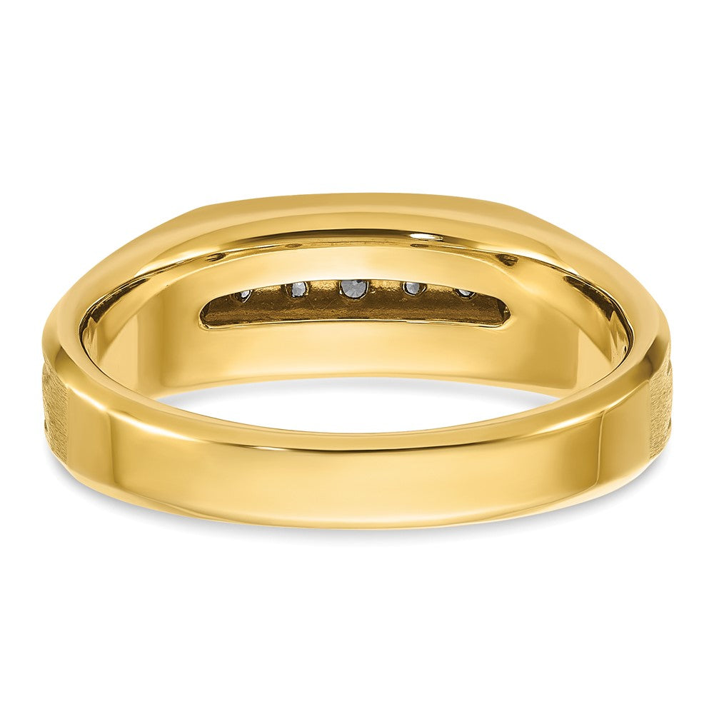 14k Yellow Gold Men's Polished and Satin Diamond Ring Mounting