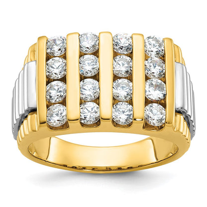 14k Two-tone Gold Men's Diamond Ring Mounting
