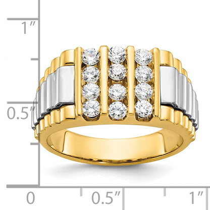 14k Two-tone Gold Men's Diamond Ring Mounting