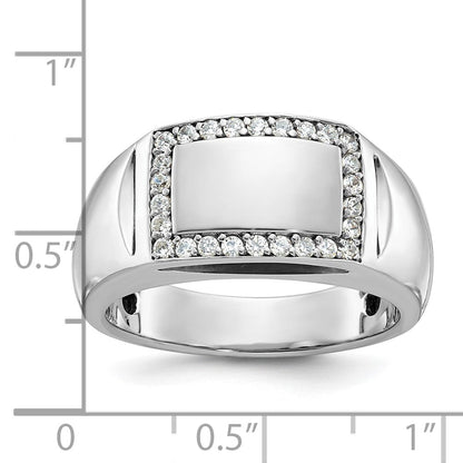 14k White Gold Men's Polished and Satin Diamond Ring Mounting