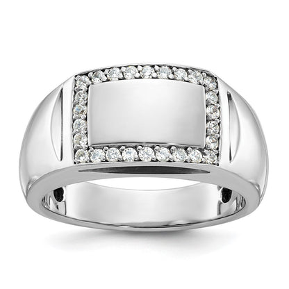 14k White Gold Men's Polished and Satin Diamond Ring Mounting