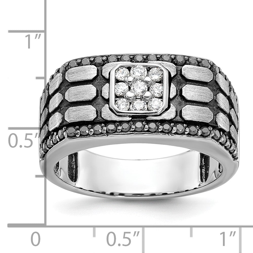 14k White Gold Men's Cobblestone Satin Diamond Ring Mounting