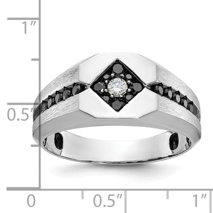14k White Gold Men's Satin Diamond Ring Mounting