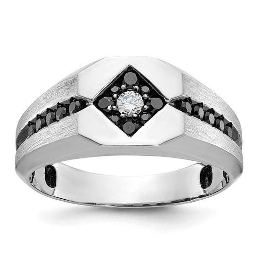 14k White Gold Men's Satin Diamond Ring Mounting