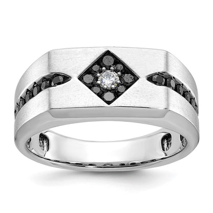 14k White Gold Men's Satin Diamond Ring Mounting
