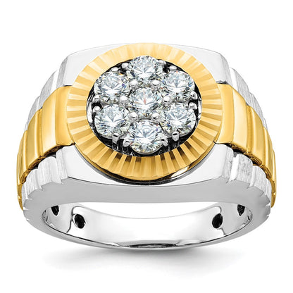 14k Two-tone Gold Men's Diamond Ring Mounting
