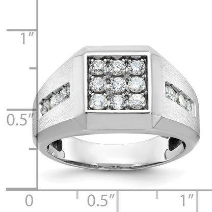 14k White Gold Men's Polished and Satin Diamond Ring Mounting