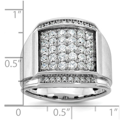 14k White Gold Men's Polished and Satin Diamond Ring Mounting
