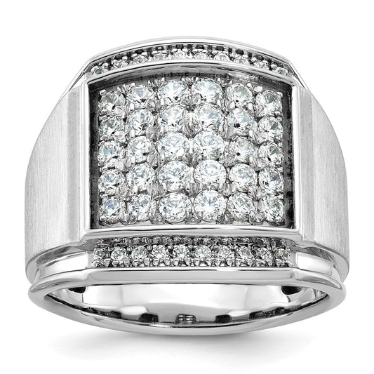 14k White Gold Men's Polished and Satin Diamond Ring Mounting