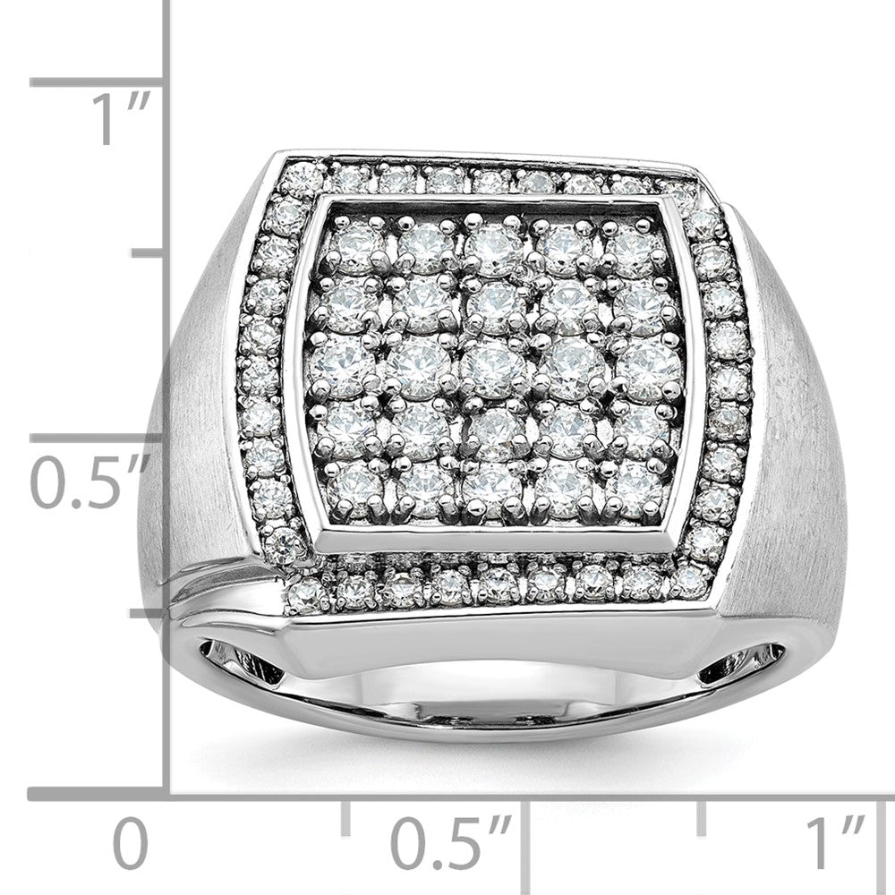 14k White Gold Men's Polished and Satin Diamond Ring Mounting
