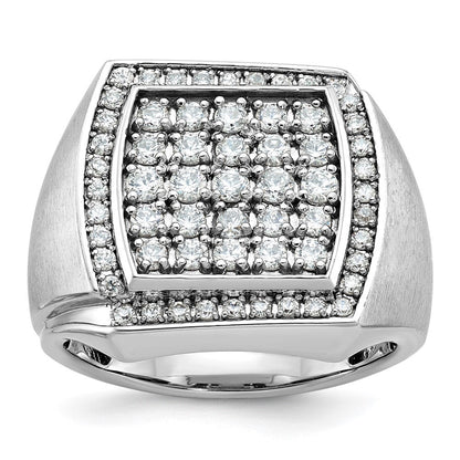 14k White Gold Men's Polished and Satin Diamond Ring Mounting