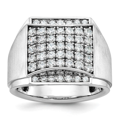 14k White Gold Men's Polished and Satin Diamond Ring Mounting