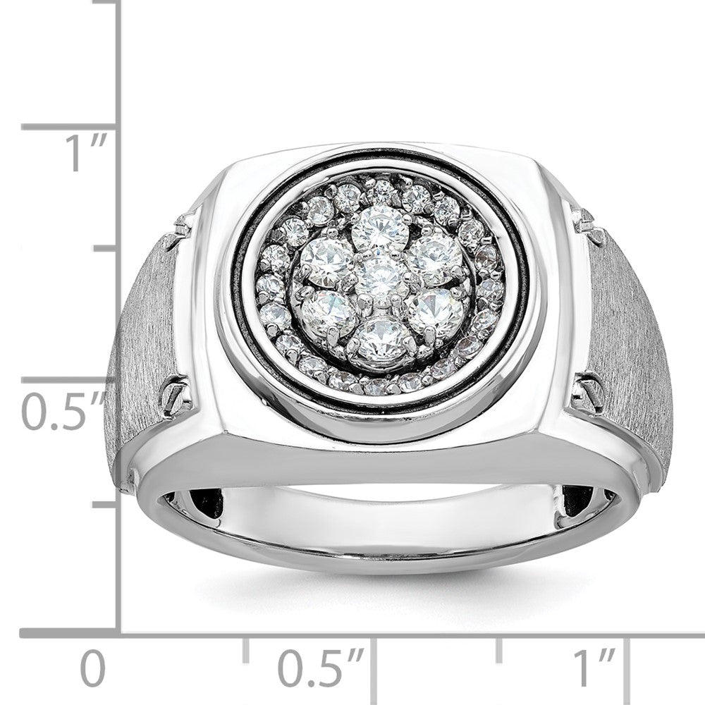 14k White Gold Men's Polished and Satin Diamond Ring Mounting