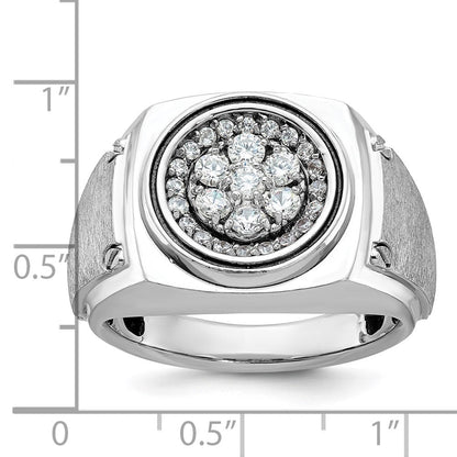 14k White Gold Men's Polished and Satin Diamond Ring Mounting