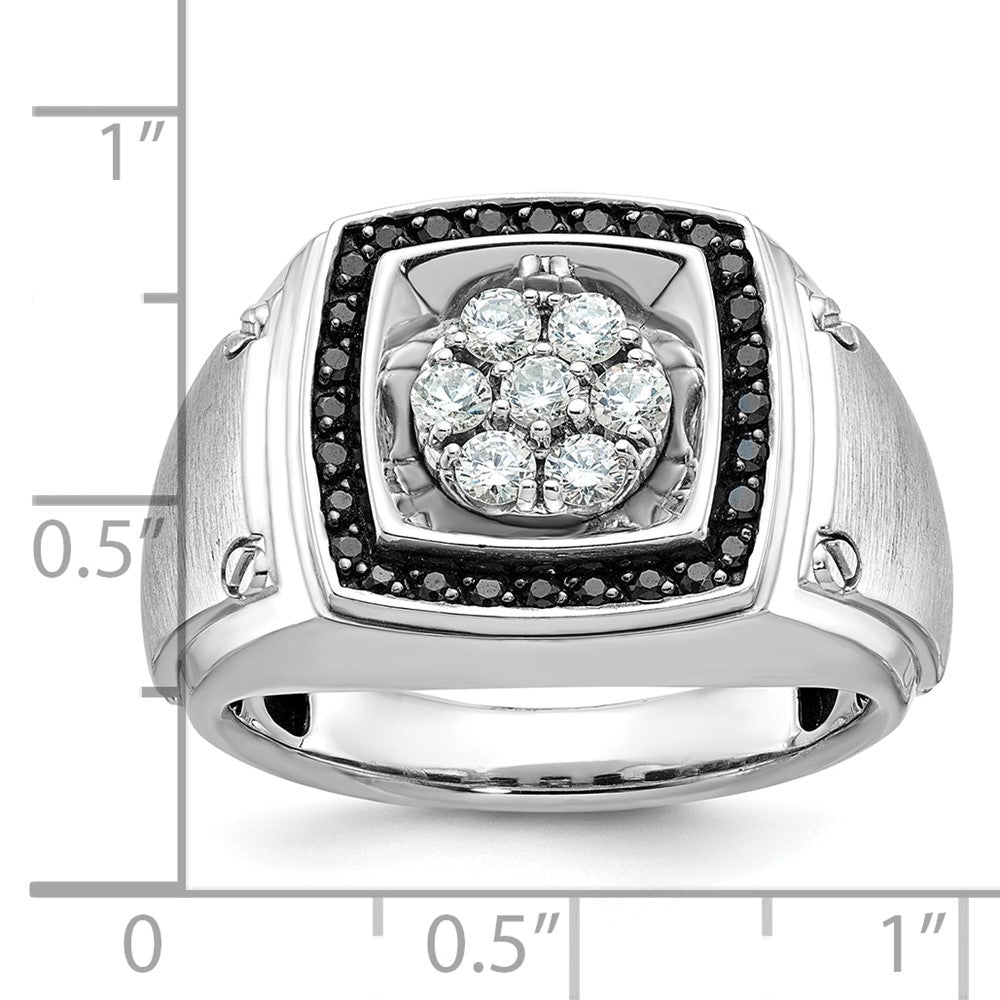 14k White Gold Men's Polished and Satin Diamond Ring Mounting