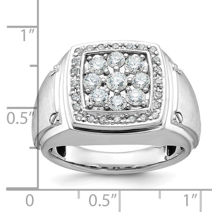 14k White Gold Men's Polished and Satin Diamond Ring Mounting