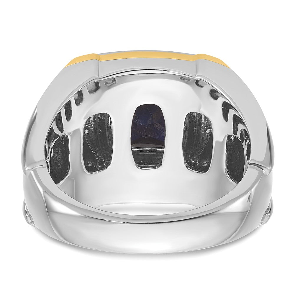 14k Two-tone Gold Men's Gemstone and Diamond Ring Mounting