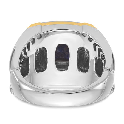 14k Two-tone Gold Men's Gemstone and Diamond Ring Mounting