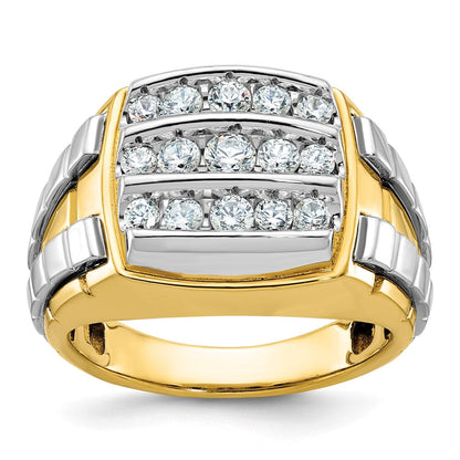 14k Two-tone Gold Men's Diamond Cluster Ring Mounting