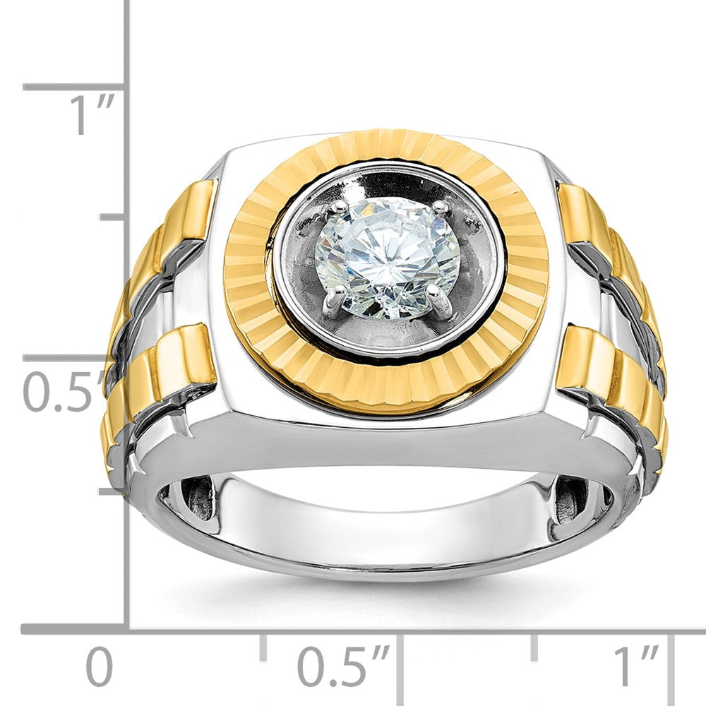 14k Two-tone Gold Men's Diamond Ring Mounting
