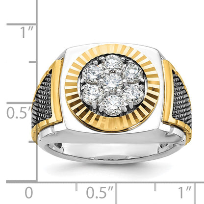 14k Two-tone Gold w/Black Rhodium Men's Diamond Ring Mounting