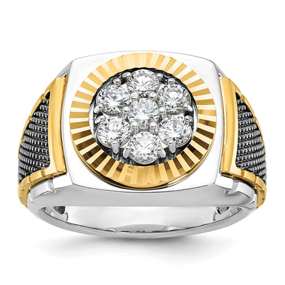 14k Two-tone Gold w/Black Rhodium Men's Diamond Ring Mounting