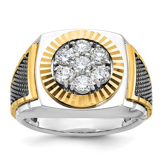 14k Two-tone Gold w/Black Rhodium Men's Diamond Ring Mounting
