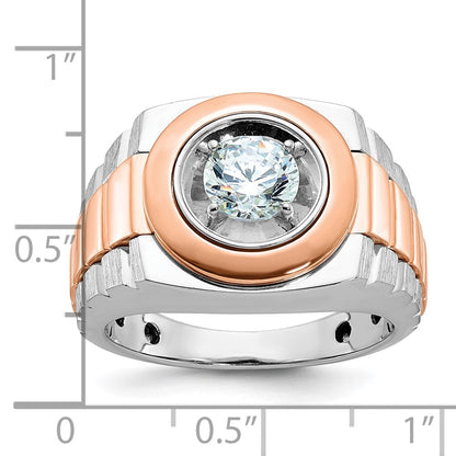 14k White/Rose Gold Two-tone Gold White/Rose Gold Men's Diamond Ring Mounting