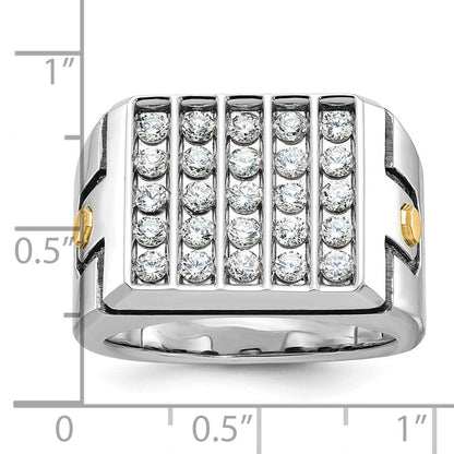 14k Two-tone Gold Men's Diamond Ring Mounting