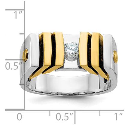 14k Two-tone Gold Men's Diamond Ring Mounting